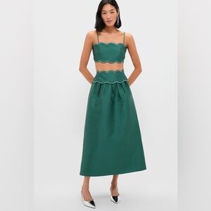 NWT SAYLOR Evergreen Tashi Two Piece set / Maxi Dress, Emerald color , Small